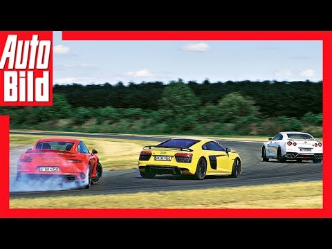 GTR Track Edition vs Turbo S & R8 plus (2017) - Nissan vs Porsche vs Audi
