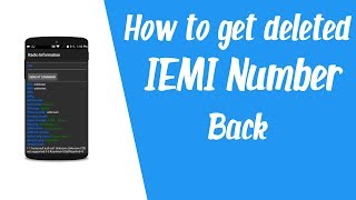 Restore IMEI Number and Get Rid Off Network Problem/Fix Invalid IMEI Number in Android Phone
