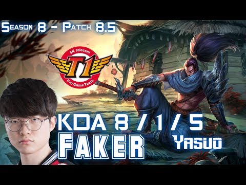 SKT T1 Faker YASUO vs FIZZ Mid - Patch 8.5 KR Ranked