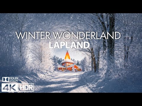 WINTER WONDERLAND - SNOW LAPLAND 4K ❄️ Peaceful Falling Snow & Relaxing Music for Stress Relief