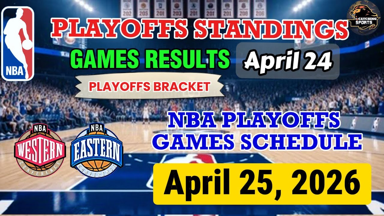 NBA STANDINGS PLAYOFFS APRIL 24 | NBA GAMES SCHEDULE APRIL 25, 2026 | NBA PLAYOFFS BRACKET  2026