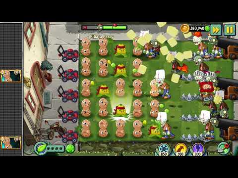 Plants vs Zombies 2 gameplay - Piñata Party - 4th November 2021