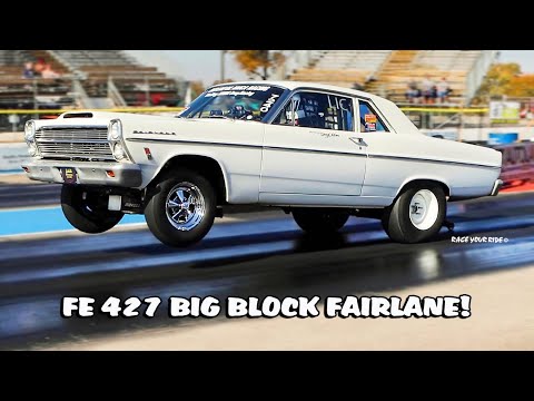 FE 427CI BIG BLOCK/482CI STROKER '66 FORD FAIRLANE NOSTALGIA SUPER STOCK! BYRON DRAGWAY!