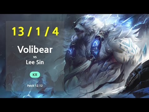 Volibear Jungle vs Lee Sin - KR GrandMaster Patch 12.12