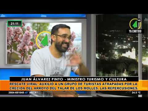 Rescate viral: auxilió a un grupo de turistas atrapadas por la crecida del arroyo de los Molles.