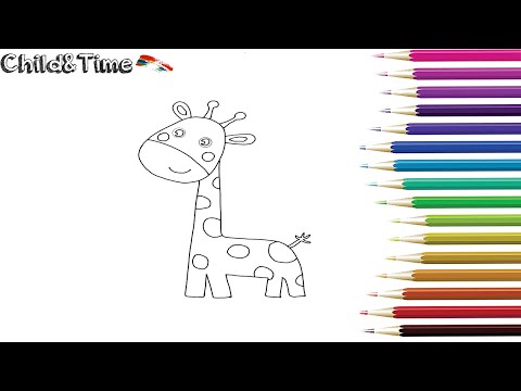 Giraffe coloring for Kids. Child&Time.Art