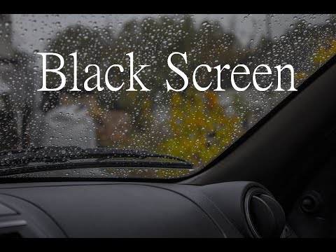 Regen auf Autodach, 2 Stunden, Black Screen