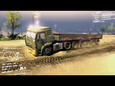 Spin Tires Dev Demo July 2013 - Semi Truck + Trailer Test Drive