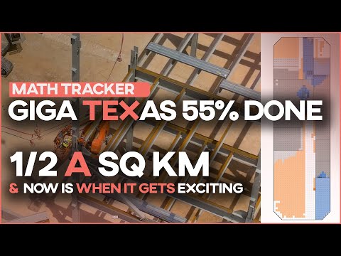 Giga Texas is 1/2 a square kilometer and it's 55% done
