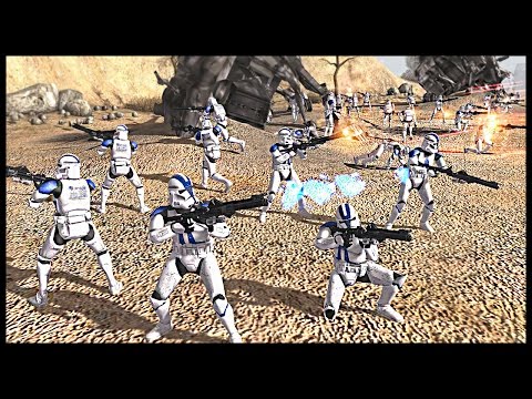 Clone Convoy Ambushed - Battle of Rugosa | Men of War Assault Squad 2 Star Wars Mod Gameplay