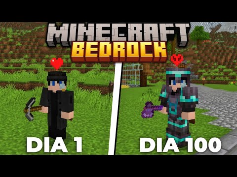 SOBREVIVI 100 DIAS NO MINECRAFT BEDROCK PELO CELULAR 