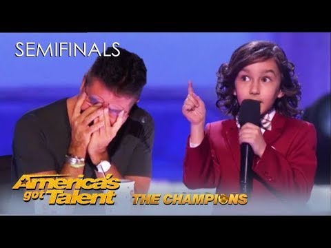 JJ Pantano: Child Comedian Absalutly RIPS Into Simon Cowell Like Never Before | AGT Champions 2020