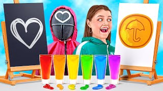 YANG PERTAMA MEMBUAT KARYA SENI MENANG! || DIY Kiat Melukis! Tantangan Mewarnai Oleh 123 GO! TRENDS