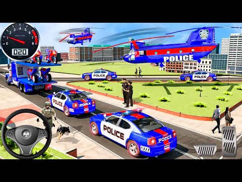 US Police Multi Level Car Transporter Truck 2021 - Android Gameplay FHD
