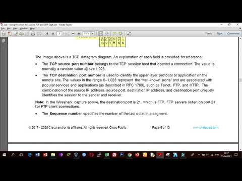CyberOps Lab - Using Wireshark to Examine TCP and UDP Captures