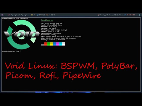 Void Linux + BSPWM + PipeWire (VMware)‮