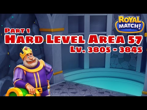 Royal Match Level 3805 - 3815 - 3825 - 3835 - 3845 | Hard Level Area 57 Gem Mine Compilation