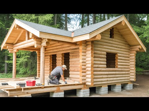 Man Builds Amazing Off-Grid Tiny Cabin Deep in the Forest | Start to Finish ( by @FinnishPlayground)