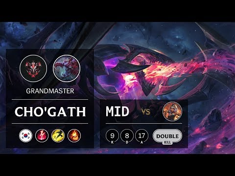 Cho'Gath Mid vs Qiyana - KR Grandmaster Patch 9.15