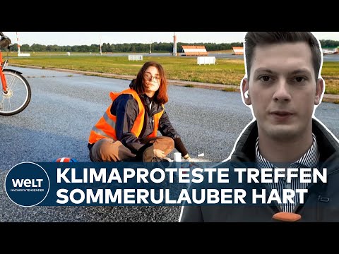 LETZTE GENERATION: Klimaaktivisten auf Rollfeld - Dutzende Flüge gestichen | WELT Thema
