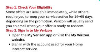 How to Redeem a Verizon Home Internet Offer - My Verizon, Eligibility & Credits