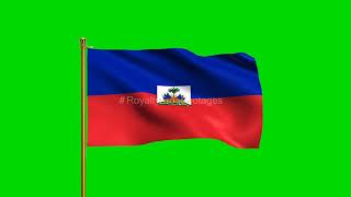 Haiti National Flag | World Countries Flag Series | Green Screen Flag | Royalty Free Footages