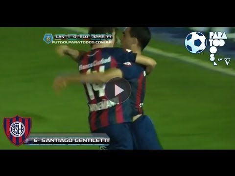 Gol de Gentiletti. Lanús 1 - San Lorenzo 1. Fecha 13. Torneo Inicial 2013. Fútbol Para Todos