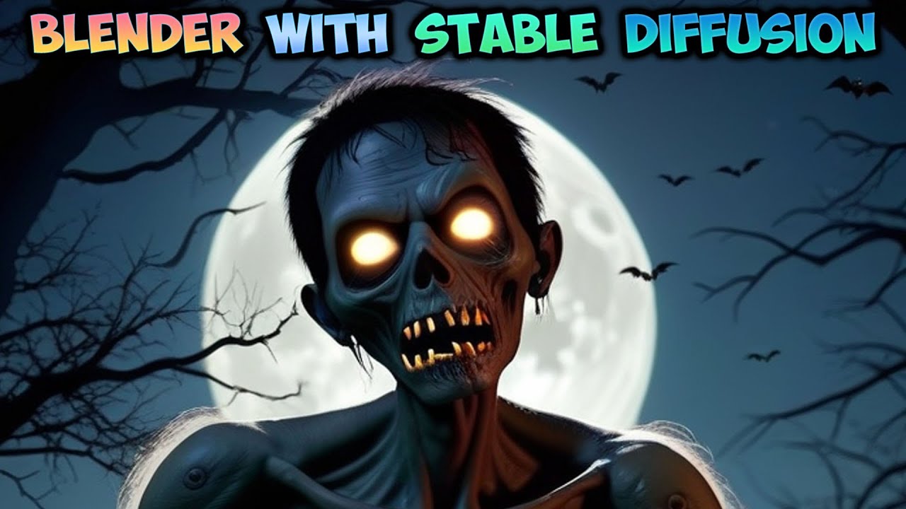 Blender with Stable Diffusion XL Tutorial - Scary zombie with depth map