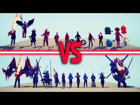 MEGA NINJA TEAM vs  MEGA SAMURAI TEAM - Totally Accurate Battle Simulator | TABS