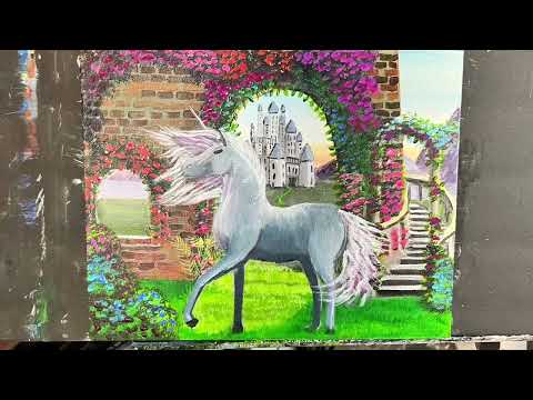 How to paint a unicorn super easy acrylic painting tutorial step-by-step for beginners ￼