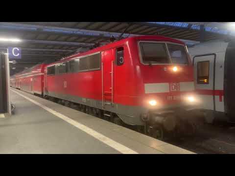 BR 111 mit Dopelstockwagen Ausfahrt in München HBF