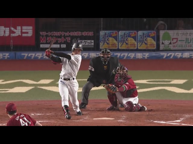 【7回裏】マリーンズ・藤原 プロ初安打となる内野安打を放つ!! 2019/3/29 M-E