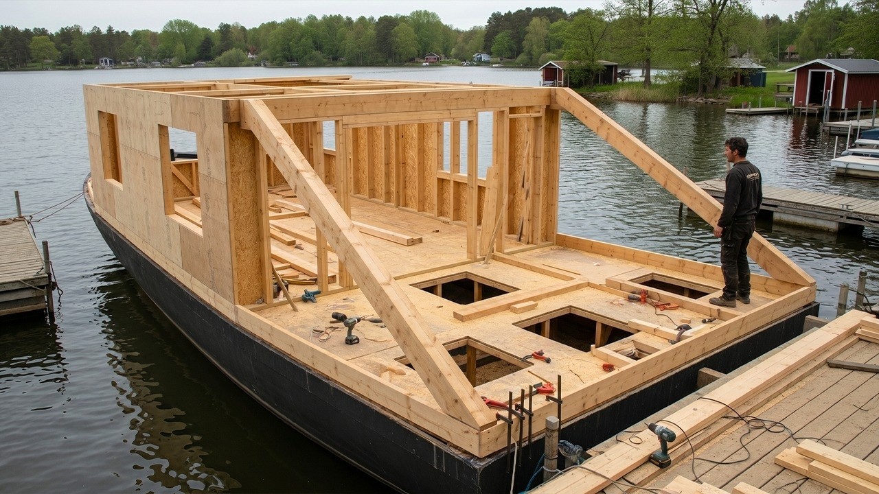 This man is building an amazing boat for his family for just $10,000!
