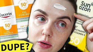 DAS soll ein Dupe sein? Sunozon Sonnenfluid VS Eucerin Sonnencreme