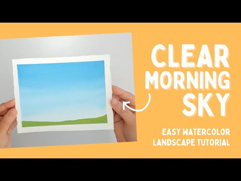 Easy Watercolor Sky for Beginners - Landscape Painting Tutorial - Clear Morning (Gradient Wash)