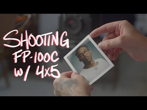 in the studio with FP-100C & a 4x5 camera | FILM GIVEAWAY!