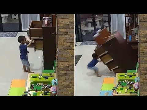 CCTV Videos Shows How Quickly Chest of Drawers Can Fall on a Child .
