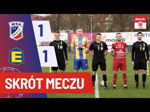Skrót meczu Betclic 3. Ligi grupy II: Wda Świecie - Elana Toruń (1:1)