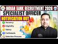 Indian Bank SO Recruitment 2026 Indian Bank Specialist Officer Notification Out Full Info
