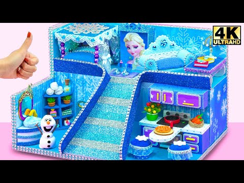 Build Miniature Frozen Magic House with Giant Slide for the Queen ❤️ DIY Miniature Cardboard House