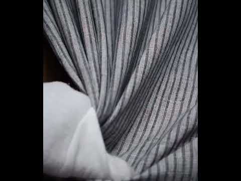 Stripe Grey Khadi Cotton 110 GSM Handwoven Fabric — video