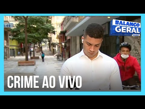 Repórter do Balanço Geral quase tem celular roubado em SP
