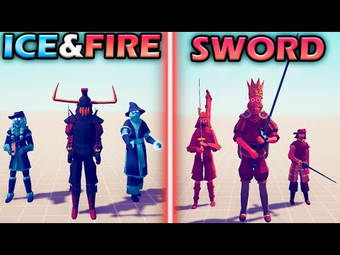 ICE & FIRE TEAM vs SWORD TEAM - Totally Accurate Battle Simulator | TABS