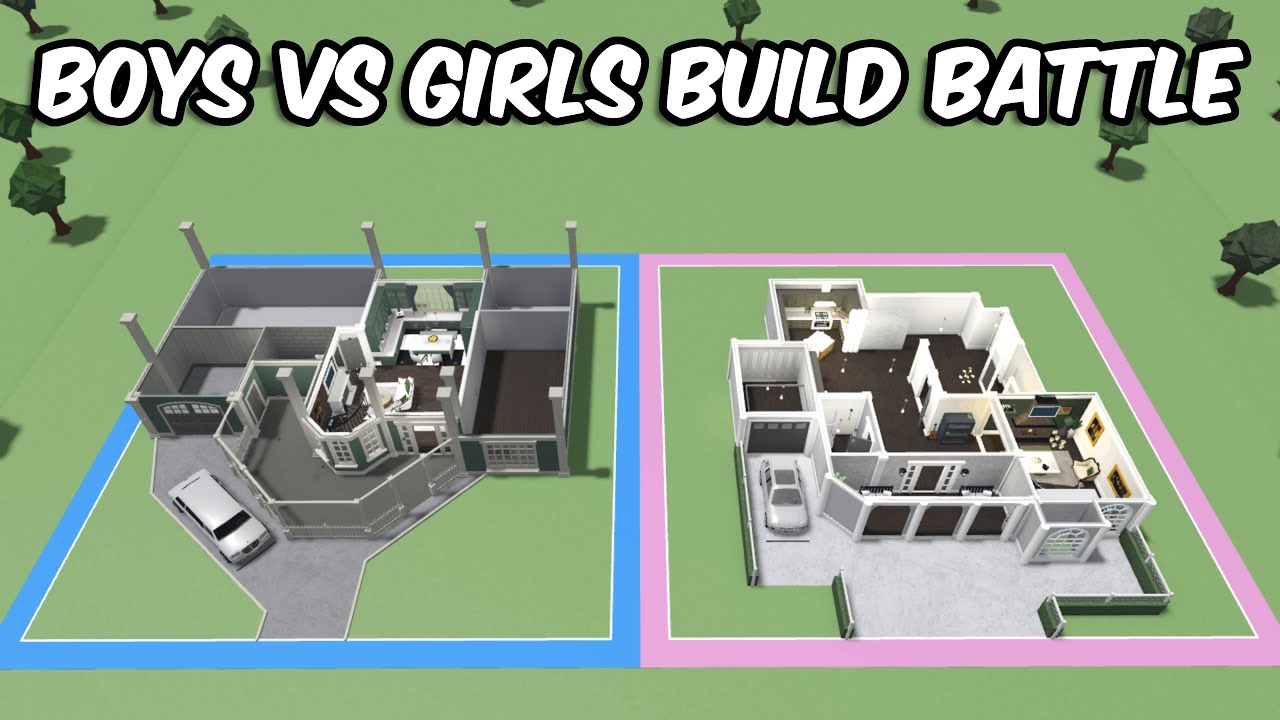 BOYS VS GIRLS HOUSE BUILD BATTLE in BLOXBURG