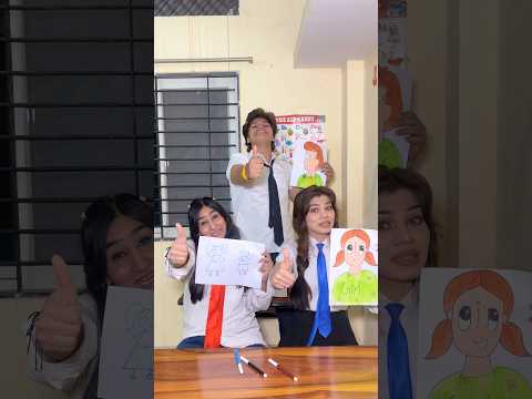 Girl Boy Painting🖼️in School😱|| Jashvi Vishvi || #shorts #youtubeshorts #trending #viral