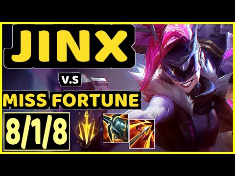 JINX vs MISS FORTUNE - 8/1/8 KDA BOTTOM ADC GAMEPLAY - EUW Ranked MASTER