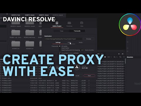 Create Proxy or transcode easily with Davinci Resolve