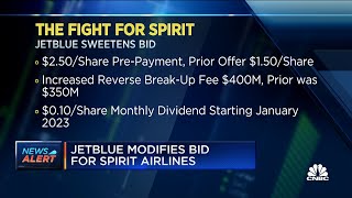 JetBlue modifies bid for Spirit Airlines