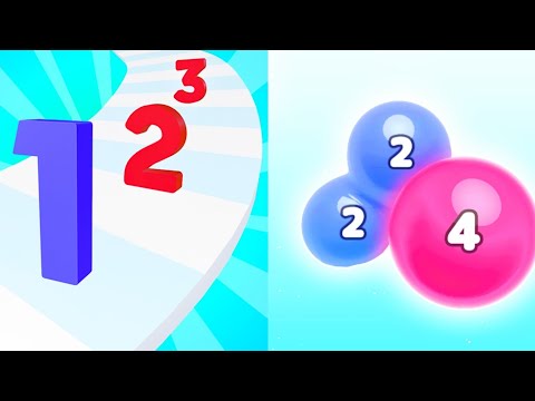 Number Merge Run vs Melty Bubble 2048 - Satisfying ASMR Mobile Games