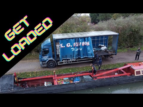 K G Smith coal merchants loading Southern Cross & Cedar on the Grand Union with Narrowboat supplies